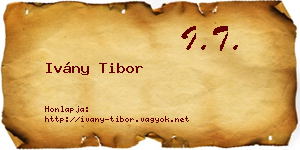 Ivány Tibor névjegykártya