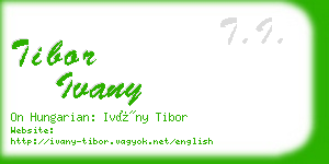 tibor ivany business card